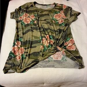 JODIFL Pink Short Sleeve Tie Front T-Shirt